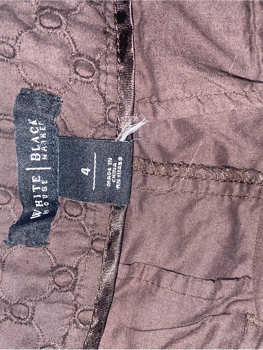 White House Black Market Women's Brown Eyelet Dress Shorts - Picture 2 of 8